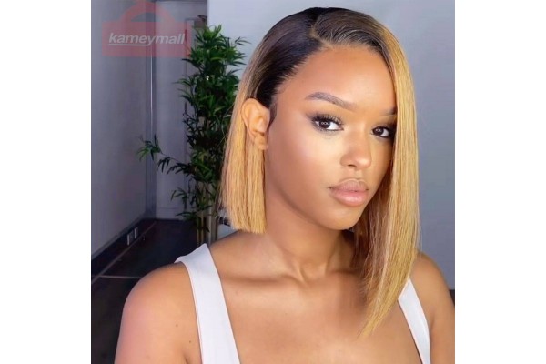 Bob Wigs Short Real Hair Wigs Wig For Short Hair Ombre Honey Blonde Straight Hair 