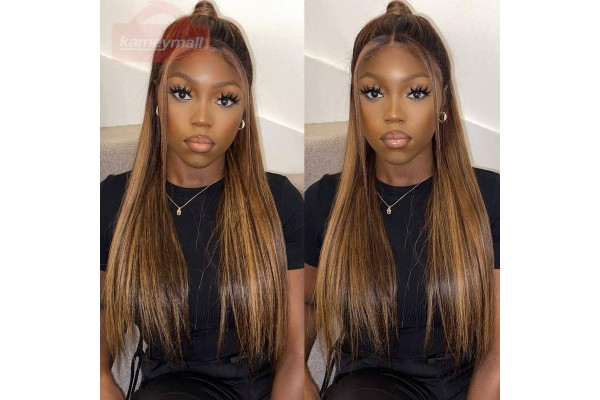 Lace Wigs Lace Human Hair Wigs Highlight Honey Blonde Straight Hair 13×4 Wigs