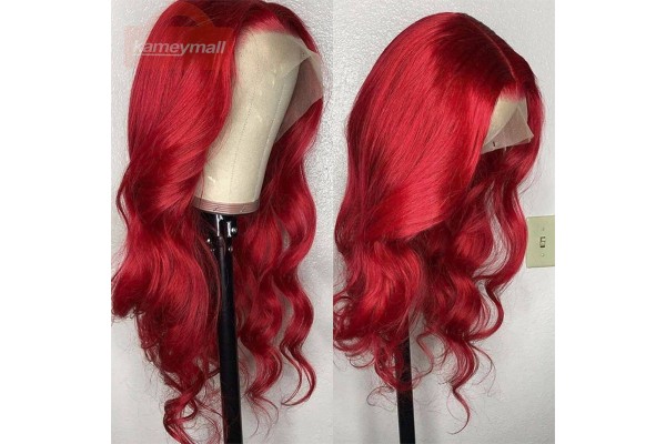 Red Wig Best Quality Hair Extensions 13×6 Lace Front Wig Body Wave Wig Kameymall