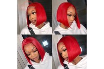 Hair Wigs Short Red Wig Short Human Hair Wig Short Straight Hair Bob Wigs Kameymall