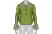 Street Style Leather Jacket Women Fur Short Coat Winter Work Jackets Kameymall