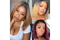 Hair Wigs Short Wig Straight Short Wig Ombre Color Straight Hair Bob Wigs  Kameymall 