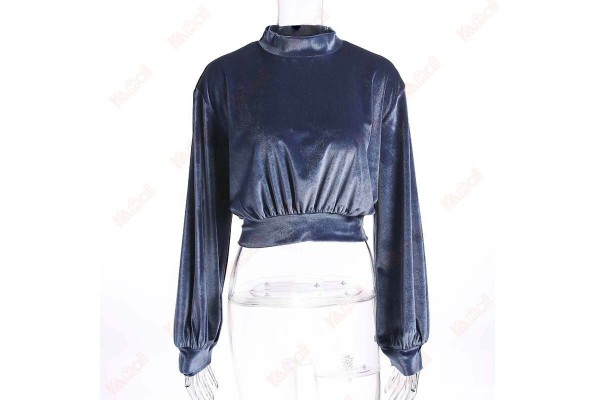 Women's Fashion Cropped Sweatshirt High Neck Slim Fit Adult Sweatshirts Kameymall