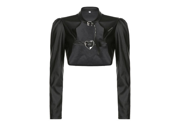 New Women's Street Trendy Black Jacket Short Leather Pretty Jackets Kameymall