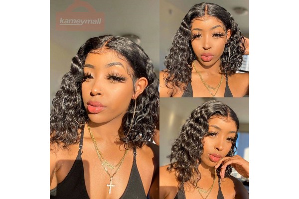 Bob Wigs Dream Hair Extension Water Wave 180% Density Lace Front Wig Kameymall