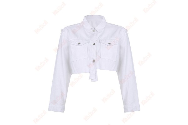 White Street Trendy Irregular Small Denim Jacket Stylish Jackets Womens Kameymall