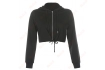 New Basic Long Sleeved Top Swaggy Hoodies All Match Full Zip Hoodie Kameymall
