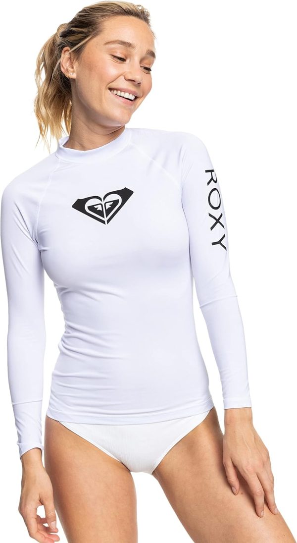 Roxy Womens Fitted Rashguard – UPF 50+, Compression Fit, Swim, Surf, Hiking, Volley, Workout, Yoga, Quick-Dry Swim Shirt-0