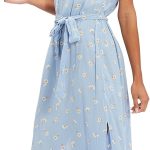 Billabong Women's Lovely Ways Button Front Midi Dress-0