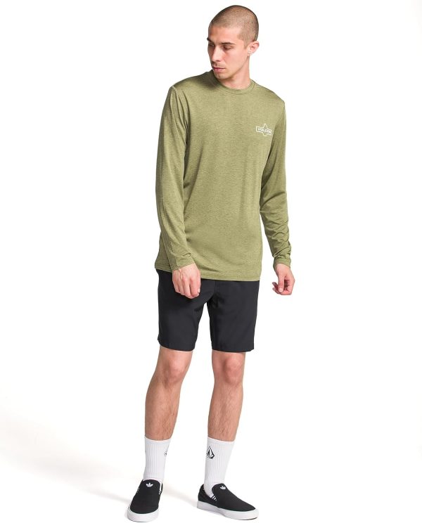 Volcom Mens Stones 18" Elastic Waist Hybrid Shorts – Quick-Dry Stretch Fabric Drawstring Mesh Pockets-3