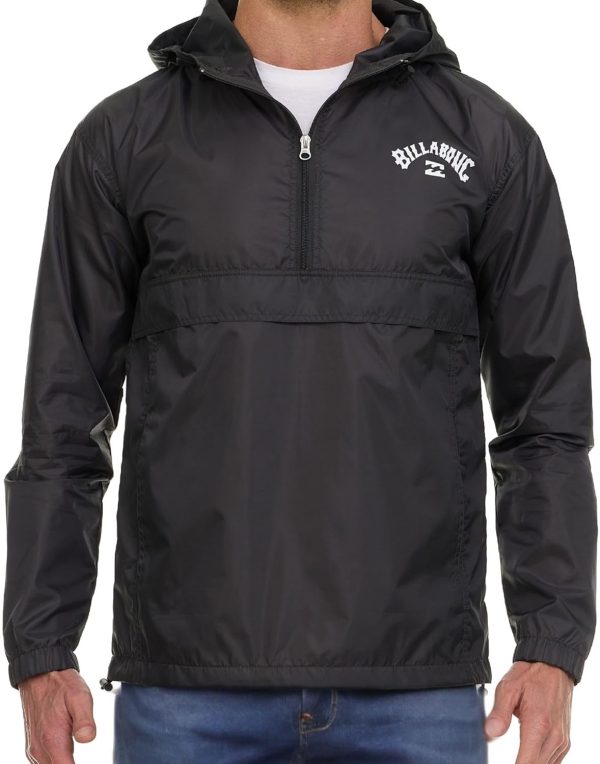 Billabong Big and Tall Rain Jacket - Hoodie Anorak Windbreaker Jacket for Men, Waterproof Water Resistant Raincoat-0