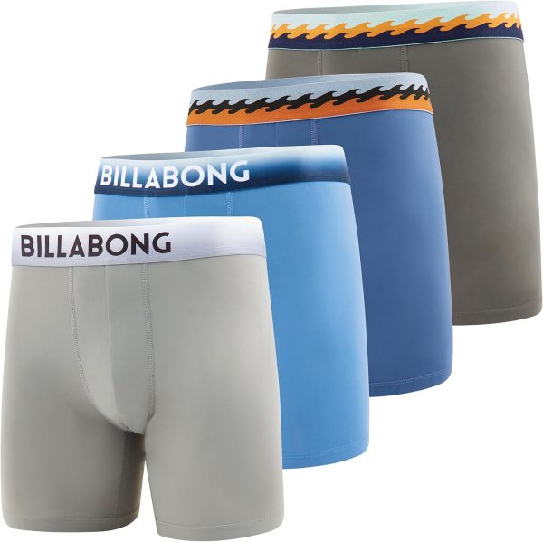 Billabong Mens Underwear 4 Pack Microfiber Performance Boxer Briefs for Men billabong mens underwear 4 pack microfiber performance boxer briefs for men