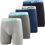 Billabong Mens Boxer Briefs 4 Pack Long Leg Performance Compression Shorts Mens Underwear 7.5” Inseam-0