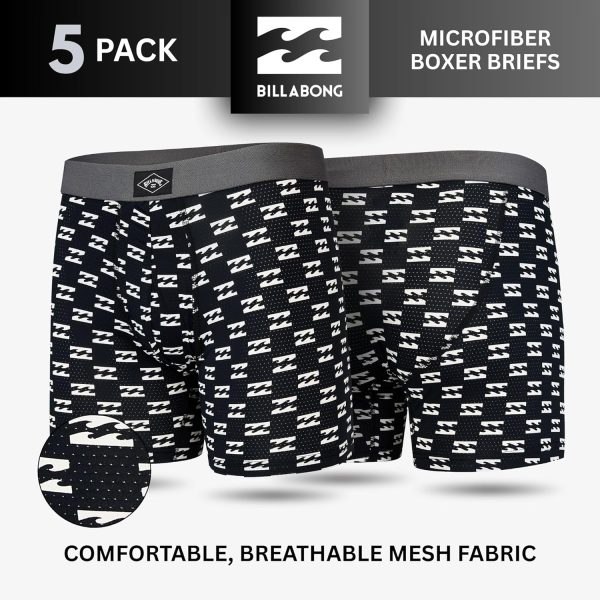 Billabong Mens Underwear 5 Pack Microfiber Performance Boxer Briefs for Men-2