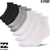 Billabong Mens Socks 8 Pairs Ankle Socks for Men Premium Athletic Shoe Size 8-12-1
