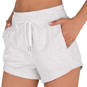 ODODOS Women's Sweat Shorts with Pockets Cotton French Terry Drawstring Summer Workout Casual Lounge Shorts s sweat shorts