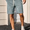 PLEPAN Mens Corduroy Shorts Casual Elastic Waist Drawstring Summer Beach Short casual elastic waist