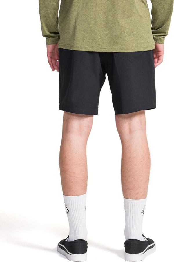 Volcom Mens Stones 18" Elastic Waist Hybrid Shorts – Quick-Dry Stretch Fabric Drawstring Mesh Pockets-4
