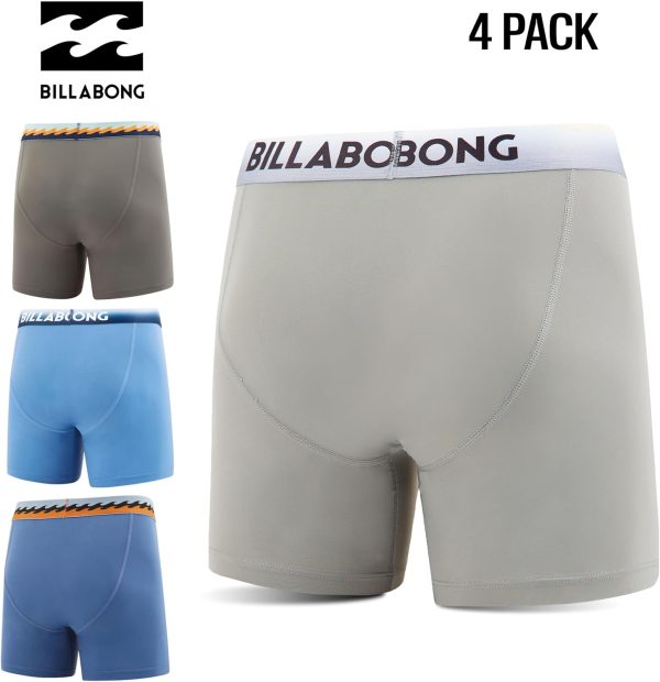 Billabong Mens Underwear 4 Pack Microfiber Performance Boxer Briefs for Men-1