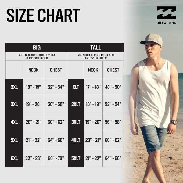 Billabong Big and Tall Muscle T Shirts for Men - Cotton Mens Sleeveless Tees-3