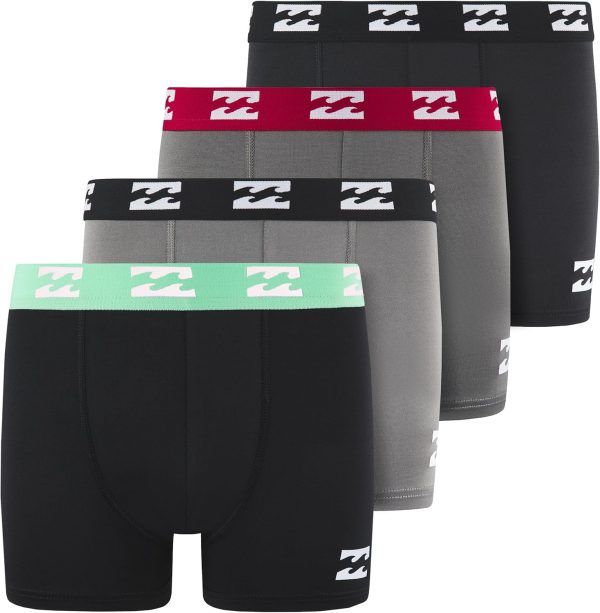 Billabong Boys Underwear 4 Pack Boxer Briefs for Boys 6-18 Durable Stretch Breathable Moisture Wicking-0