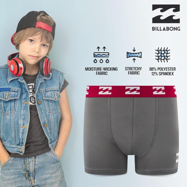 Billabong Boys Underwear 4 Pack Boxer Briefs for Boys 6-18 Durable Stretch Breathable Moisture Wicking-4