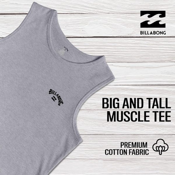 Billabong Big and Tall Tank Tops for Men - Cotton Mens Sleeveless Muscle T Shirt tall tank tops