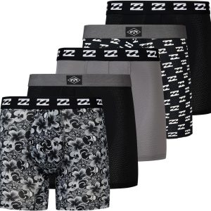 Billabong Mens Underwear 5 Pack Microfiber Performance Boxer Briefs for Men-0