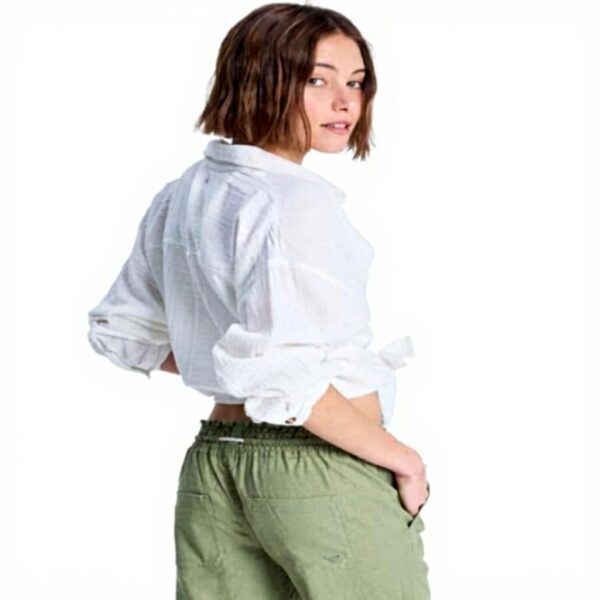 Roxy Juniors Oceanside Pants Women Oil Green Linen