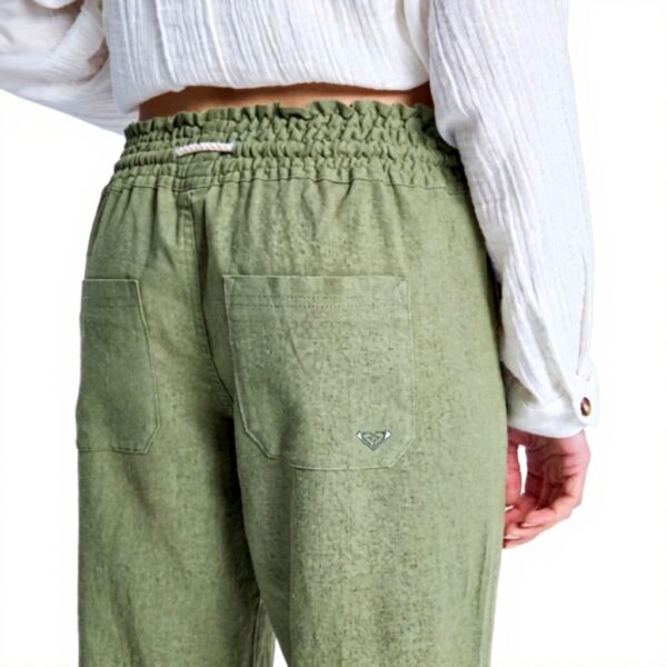 Roxy Juniors Oceanside Pants Women Oil Green Linen
