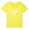 Girls T-Shirt Roxy Green Short Sleeve Screen Printed