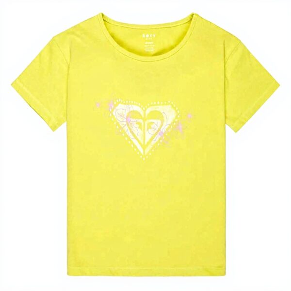 Roxy Girls Short Sleeve T-Shirt Green Screen Printed Top