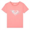 Roxy Girls Pink T-Shirt Short Sleeve Night Lily