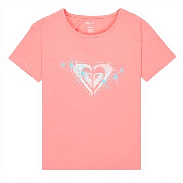 Roxy Girls Pink T-Shirt Short Sleeve Night Lily