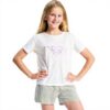 Roxy Girls White T-Shirt Screen Printed Night Lily