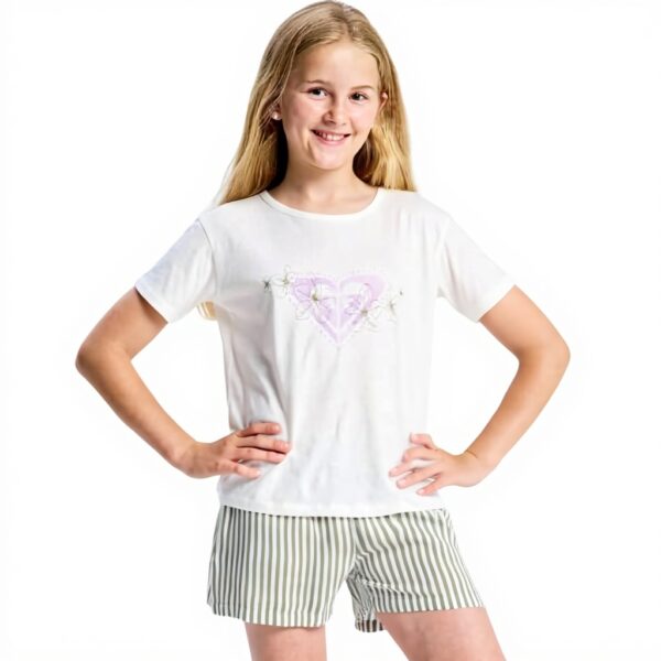 Roxy Girls White T-Shirt Screen Printed Night Lily