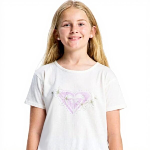 Roxy Girls Short Sleeve T-Shirt White Screen Printed