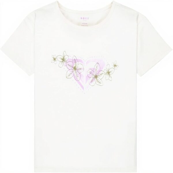 Roxy Girls White T-Shirt Screen Printed Short Sleeve