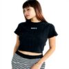 Roxy Midure TEE Womens Street Wear Black Rib Fabric