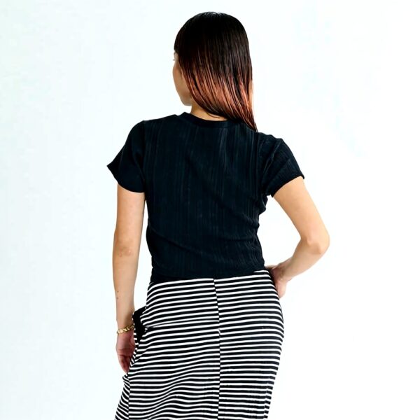 Roxy Midure TEE Womens Street Wear Black Rib Fabric