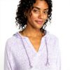 Roxy Womens Sweatshirt Cotton Blend V Neck Kangaroo Pocket