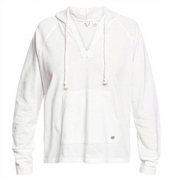 Roxy Womens Sweatshirt Cotton Blend V Neck Kangaroo Pocket