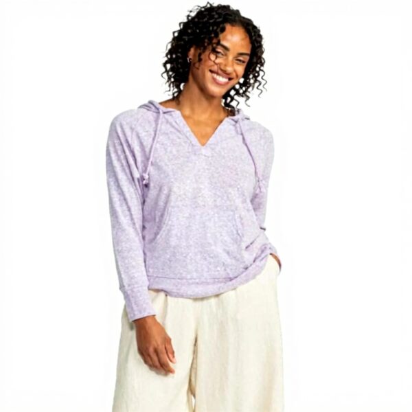 Roxy Womens Sweatshirt Cotton Blend V Neck Kangaroo Pocket