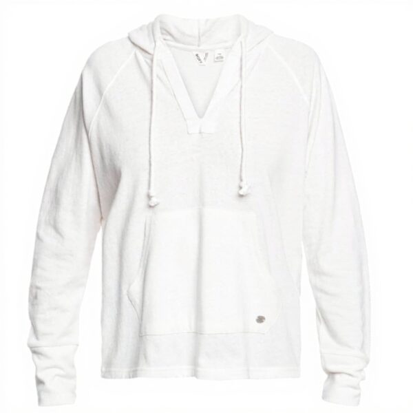Roxy Womens Sweatshirt Cotton Blend V Neck Kangaroo Pocket