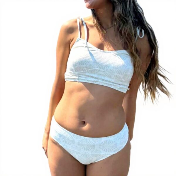 Roxy Tie and Tan Womens Bikini Jacquard Daisy Print