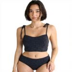 Roxy Tie and Tan Womens Bikini Jacquard Daisy Print