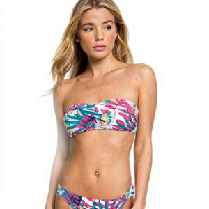 Roxy Bandeau Bikini Set Women Swimwear Adjustable White