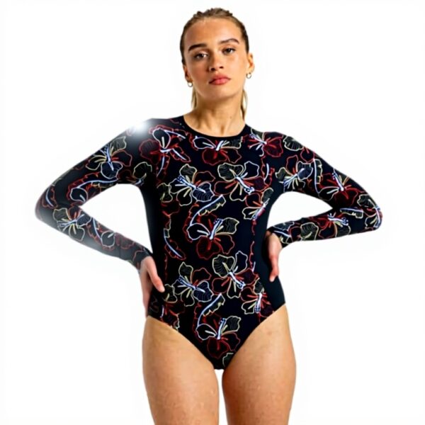 Roxy Womens Active Onesie Tankini Top Long Sleeve