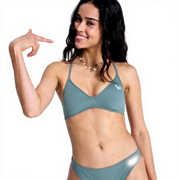 Roxy Womens Bikini Top Swimwear Agave Green Hibiscus