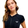 Roxy Womens Essentials Zipped Rash Guard Surf Shirt
